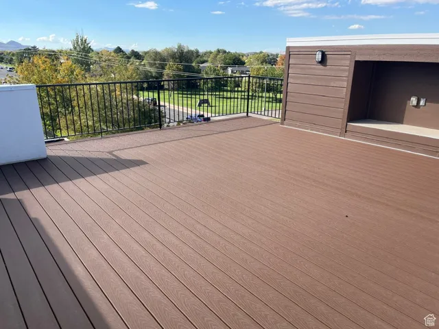 View of wooden deck