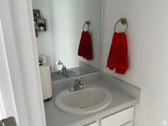 Bathroom featuring vanity