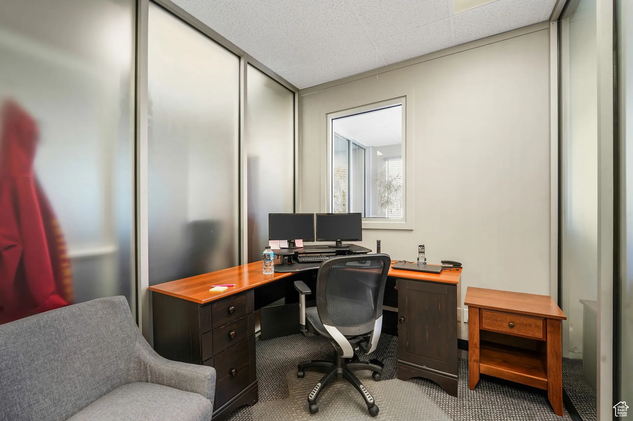 View of carpeted office space