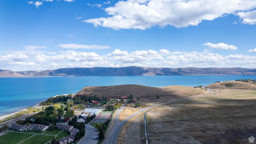 Drone / aerial view of a water and mountain view