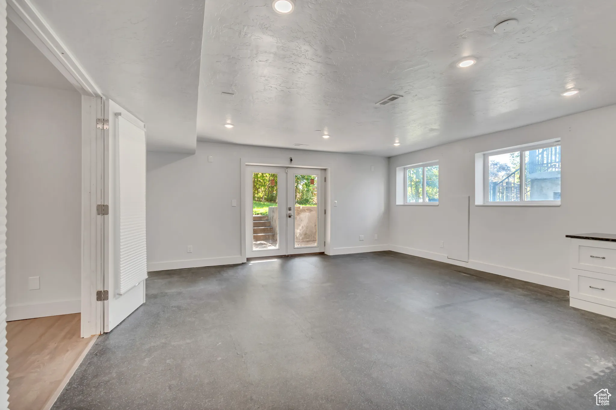 Basement Flex family room/rec room with walk out