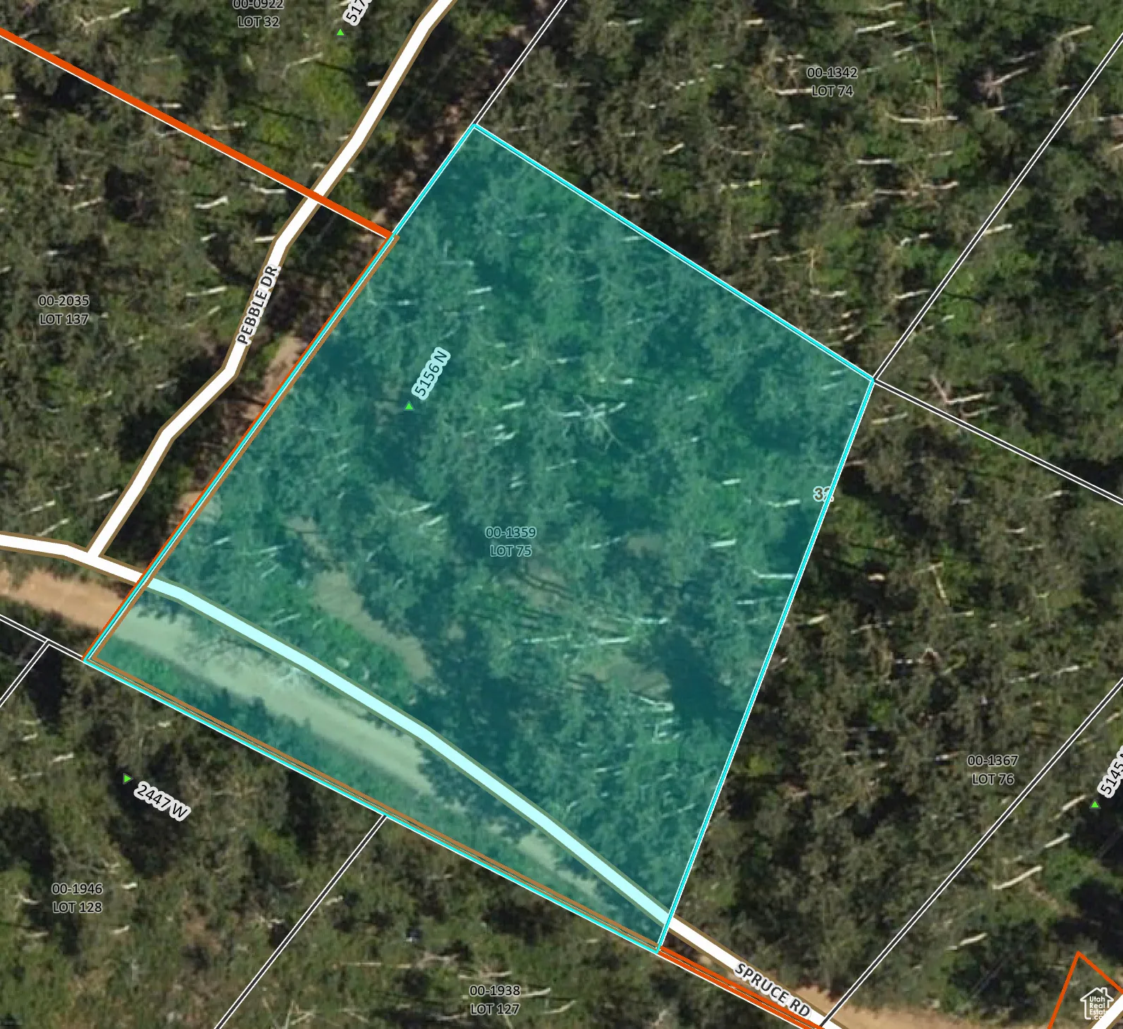 Map / location featuring property boundaries highlighted