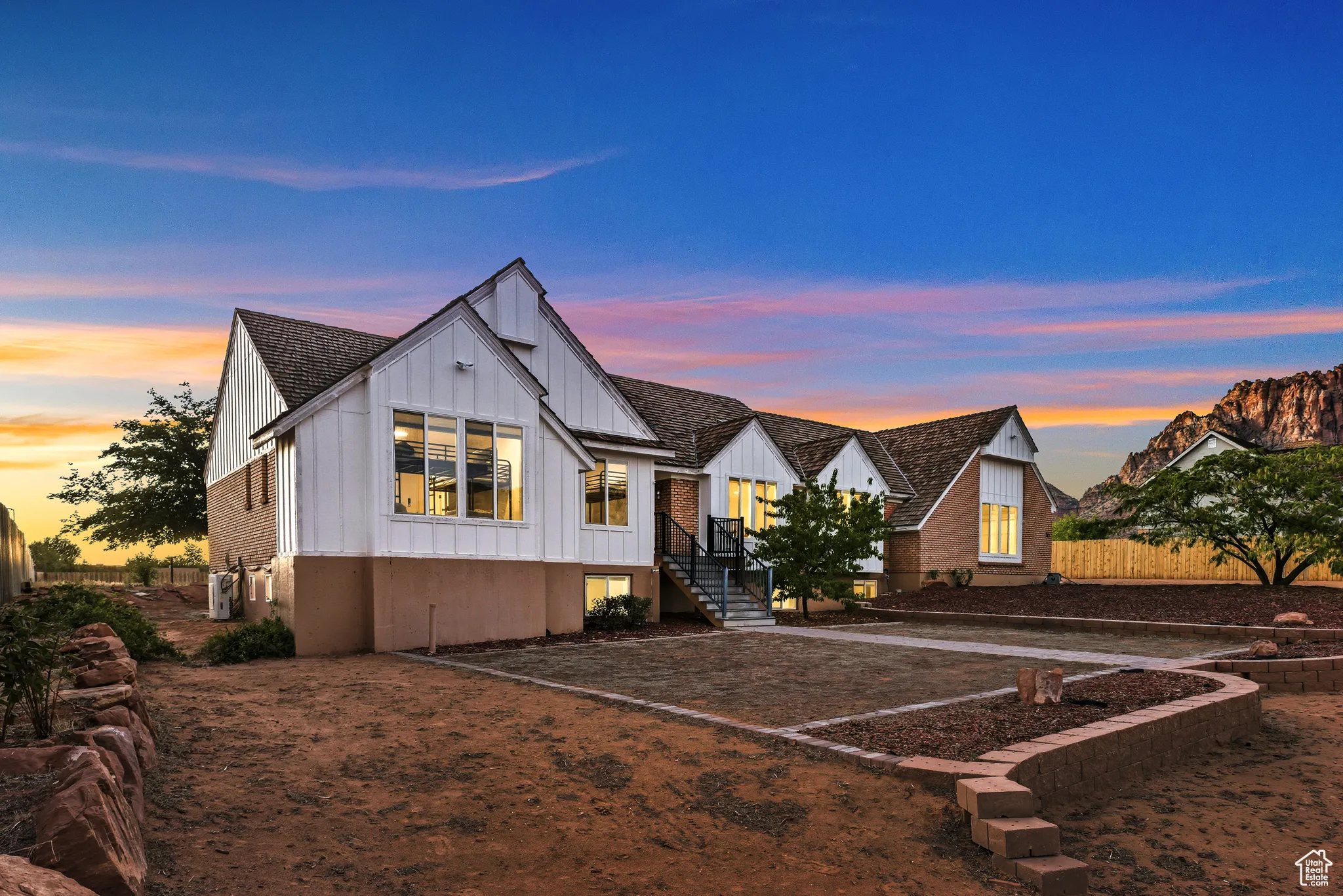 View of front of house featuring board and batten siding