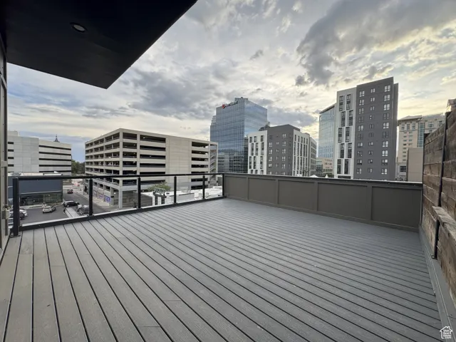Deck with a view of city