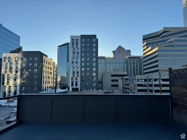 Balcony featuring a view of city