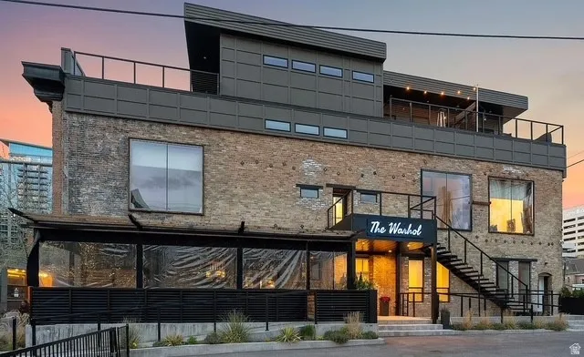 Property at dusk with stairway