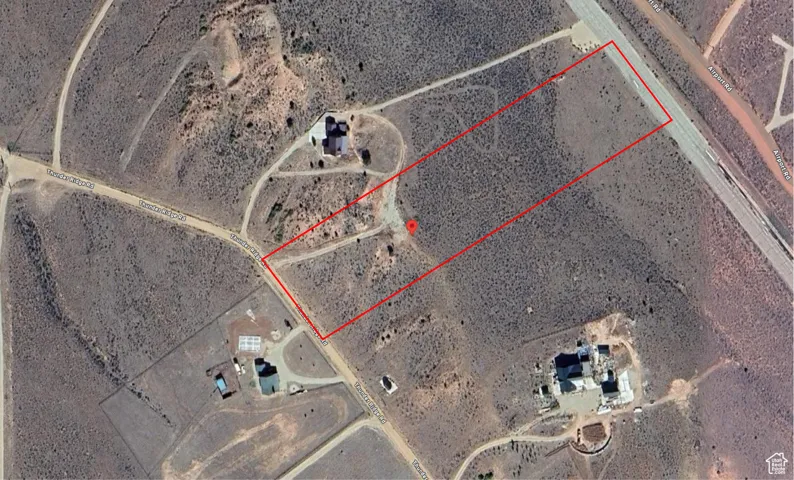Aerial view of property's location featuring property boundaries highlighted