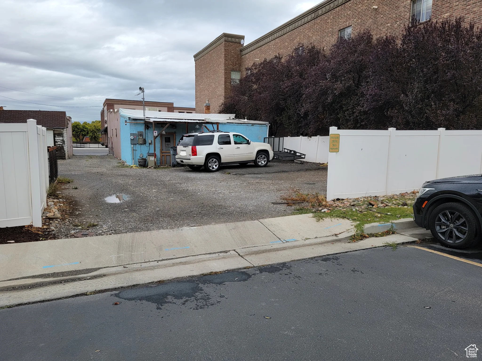 South entrance to parking and back access