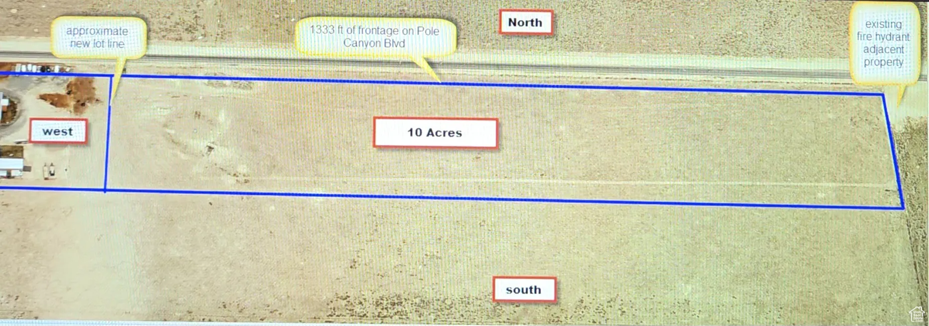 Map / location of property area featuring property parcel outlined