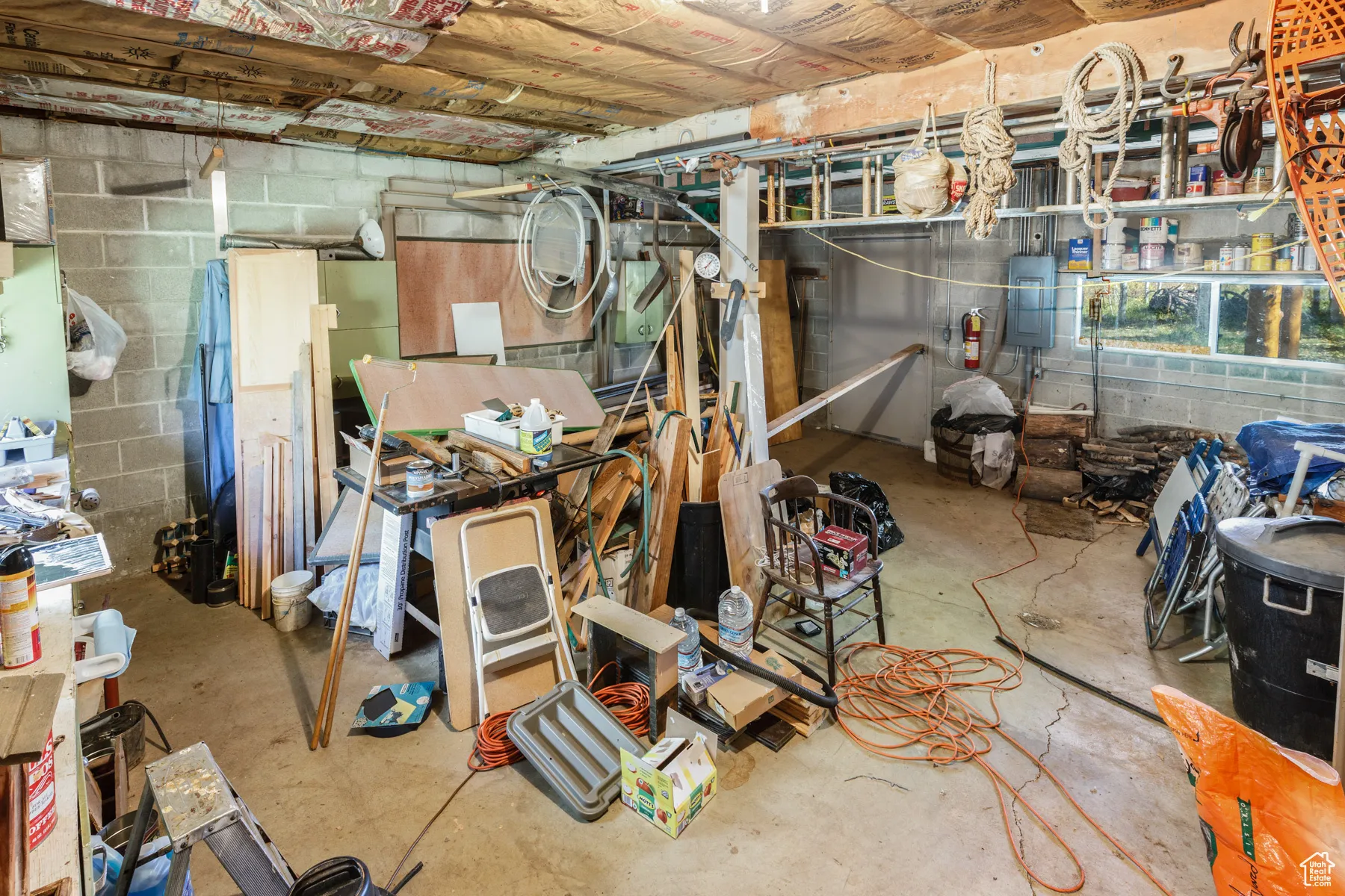 View of unfinished basement