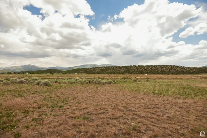 View of mountain background with rural landscape