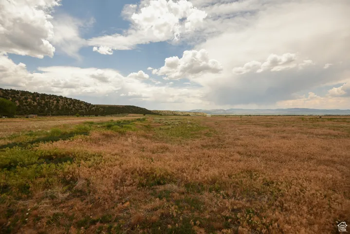 View of mountain background with rural landscape