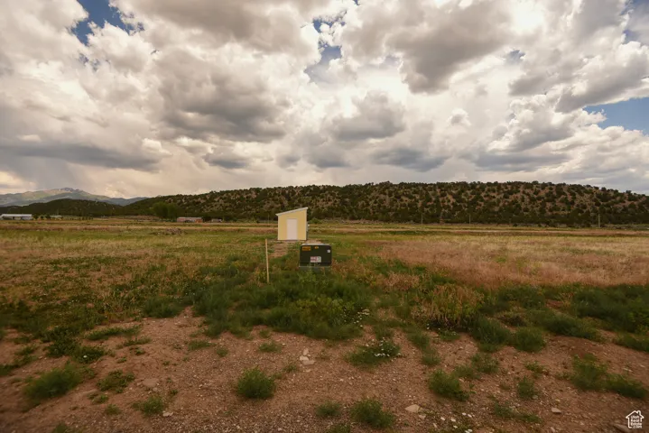 View of yard featuring a rural view and a mountain view