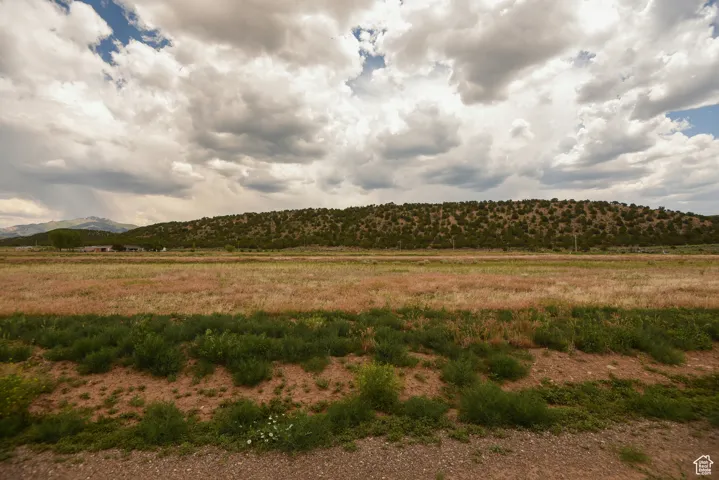 View of mountain background with rural landscape