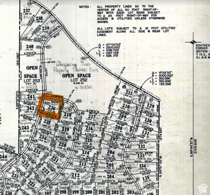 Map of parcels