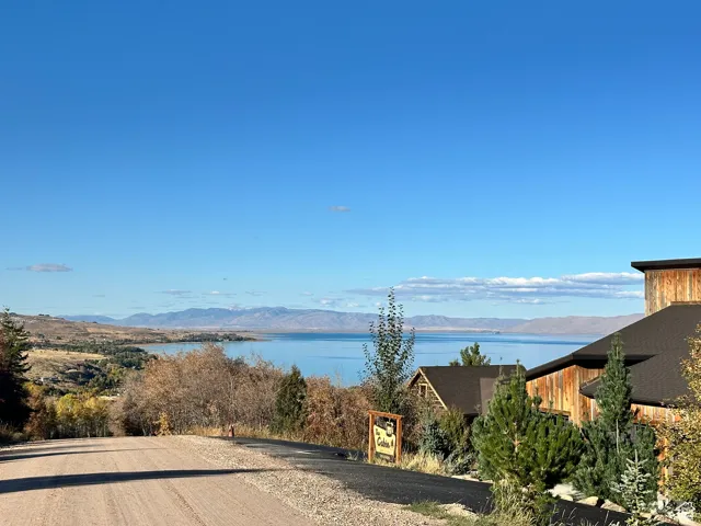 Water view with a mountainous background