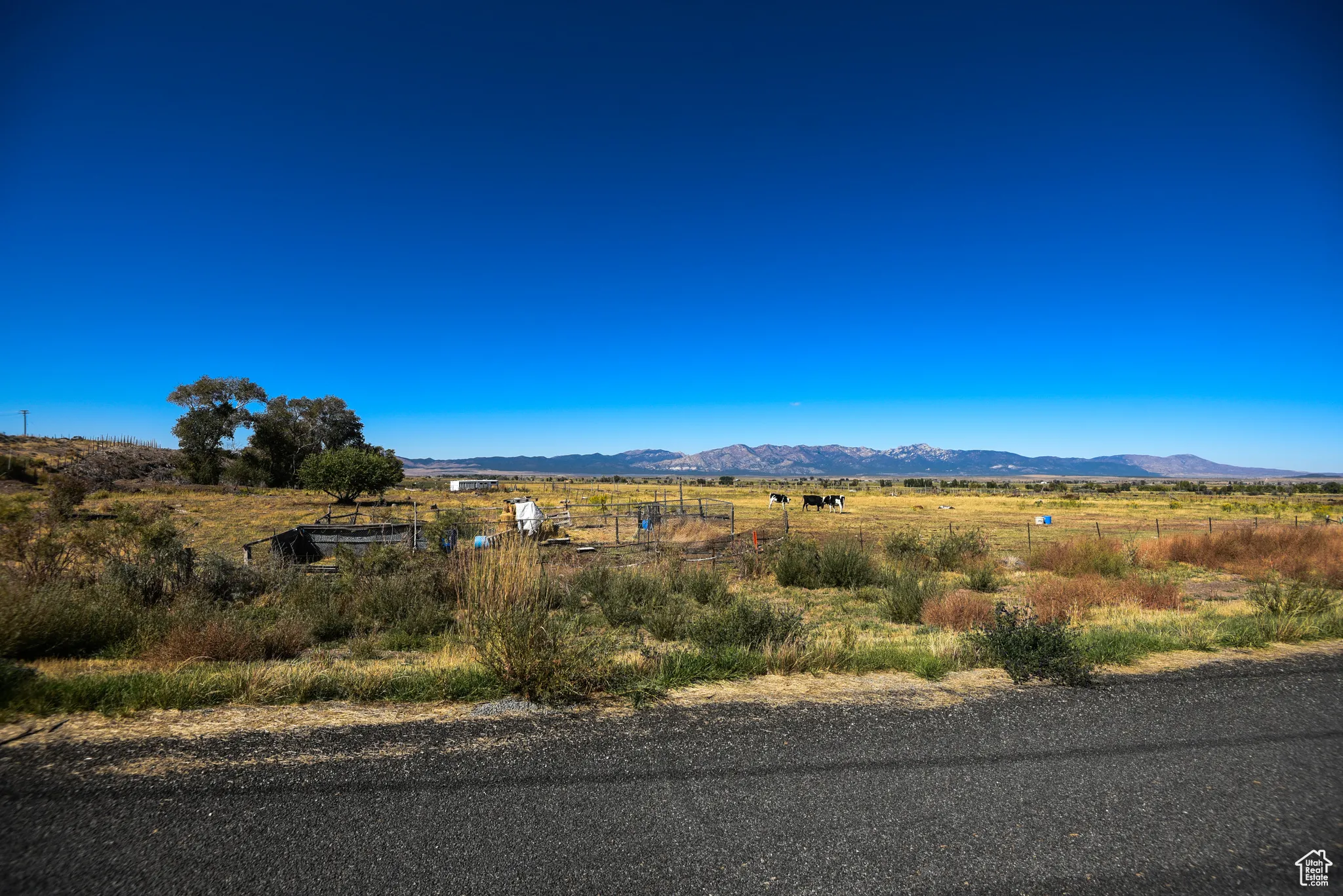 Mountain view with rural landscape