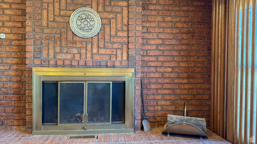 Detailed view of a fireplace