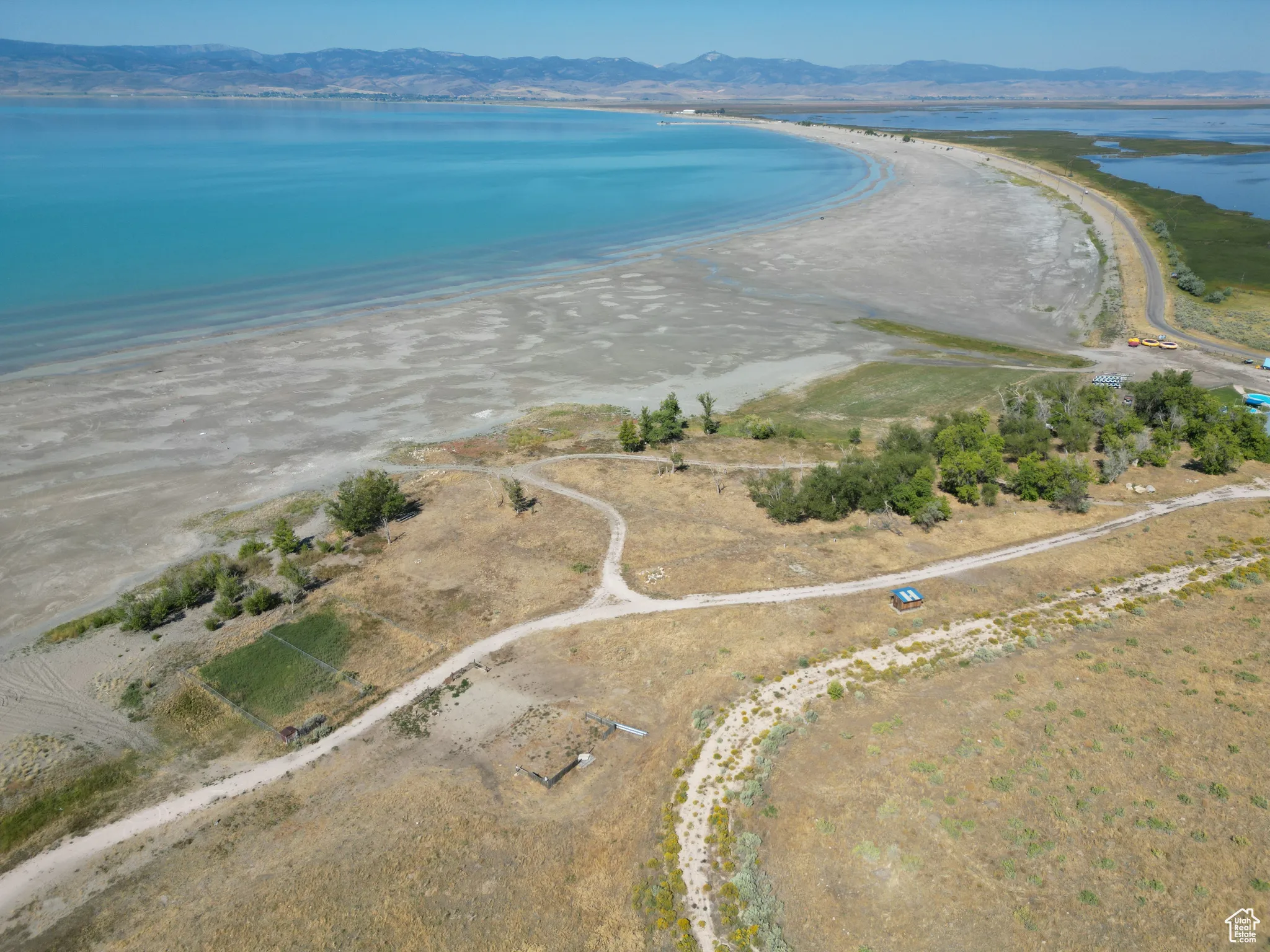 RV lot Bird's eye view RV lot and Bear Lake
