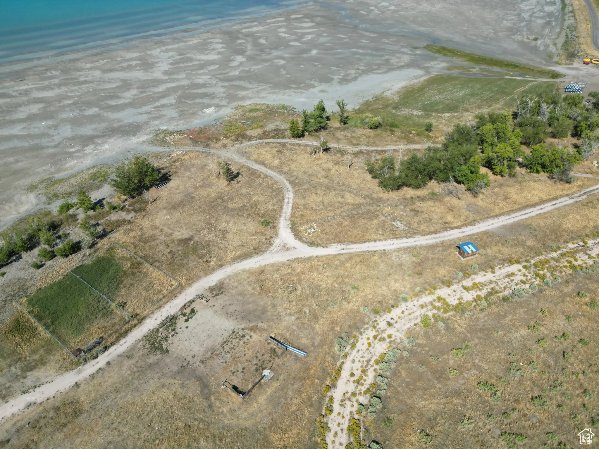 RV lot Aerial view of property and surrounding area with rural landscape