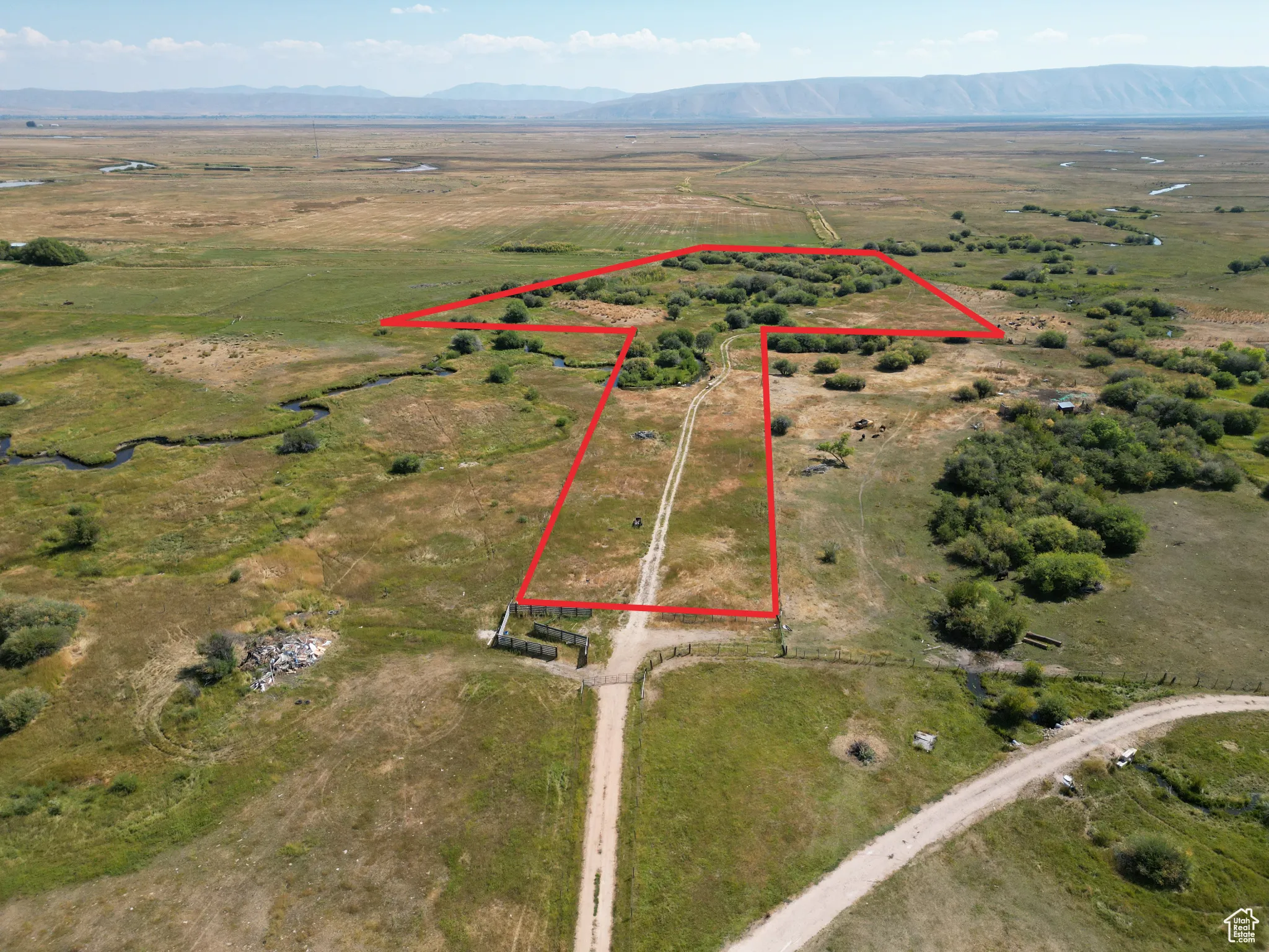 Bloomington 13 acres View of rural area with mountains and property parcel outlined