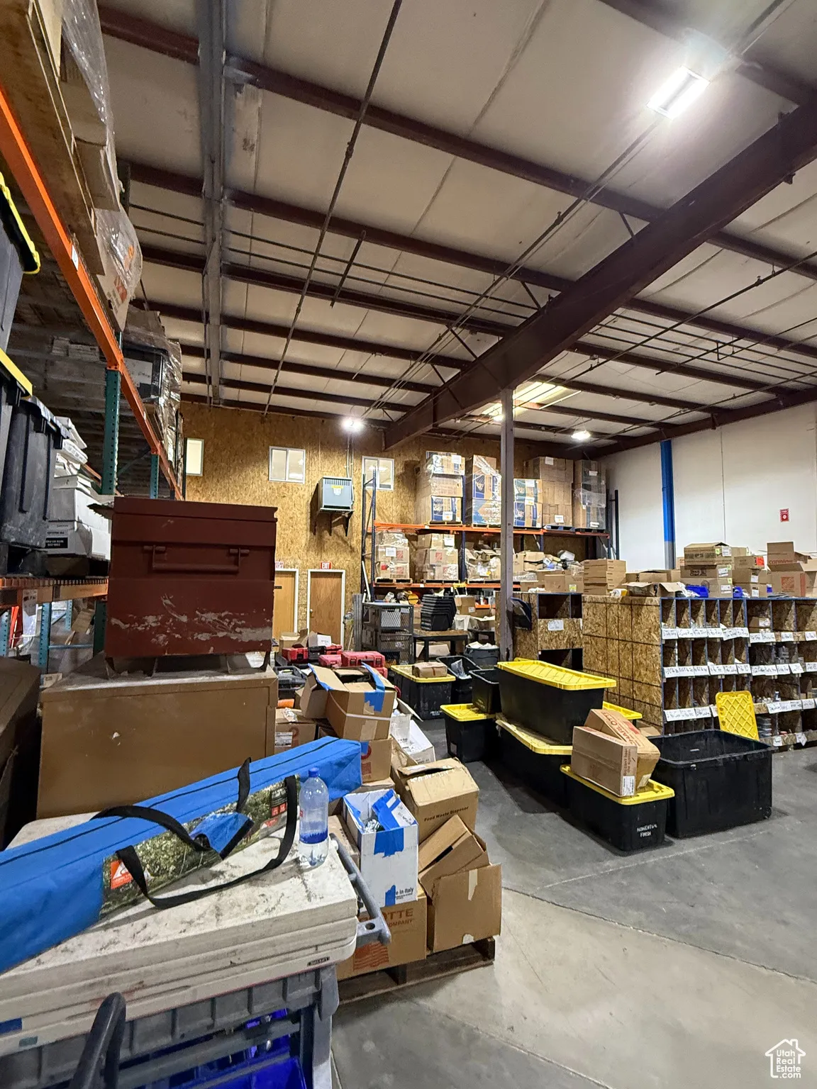 Garage with a workshop area