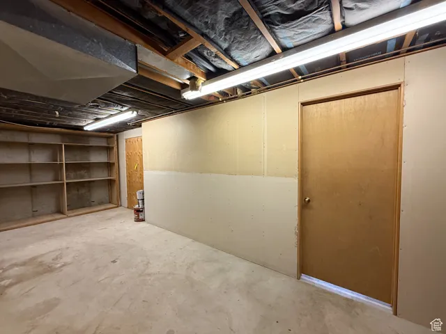 View of unfinished basement