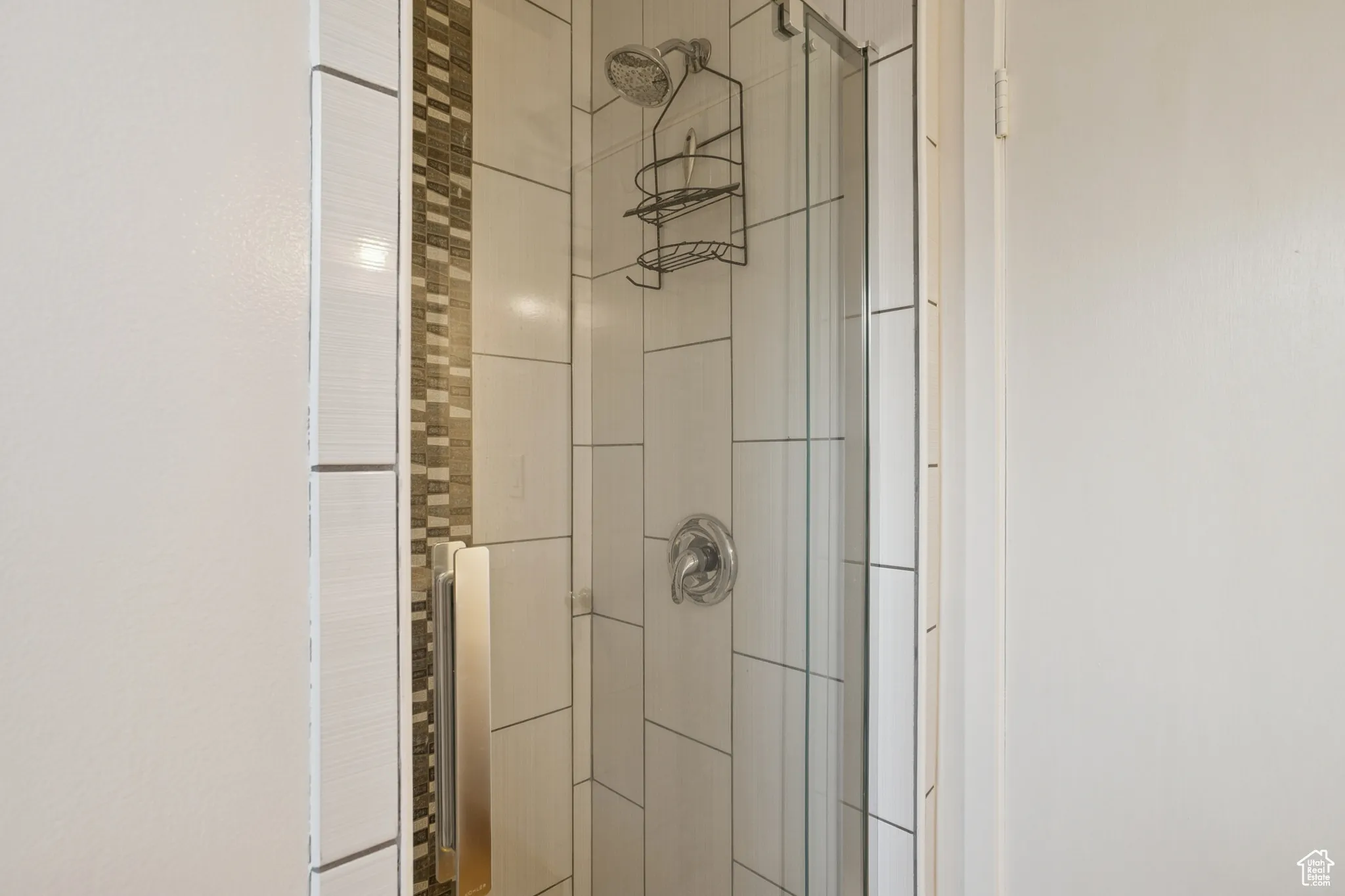 Bathroom with a stall shower