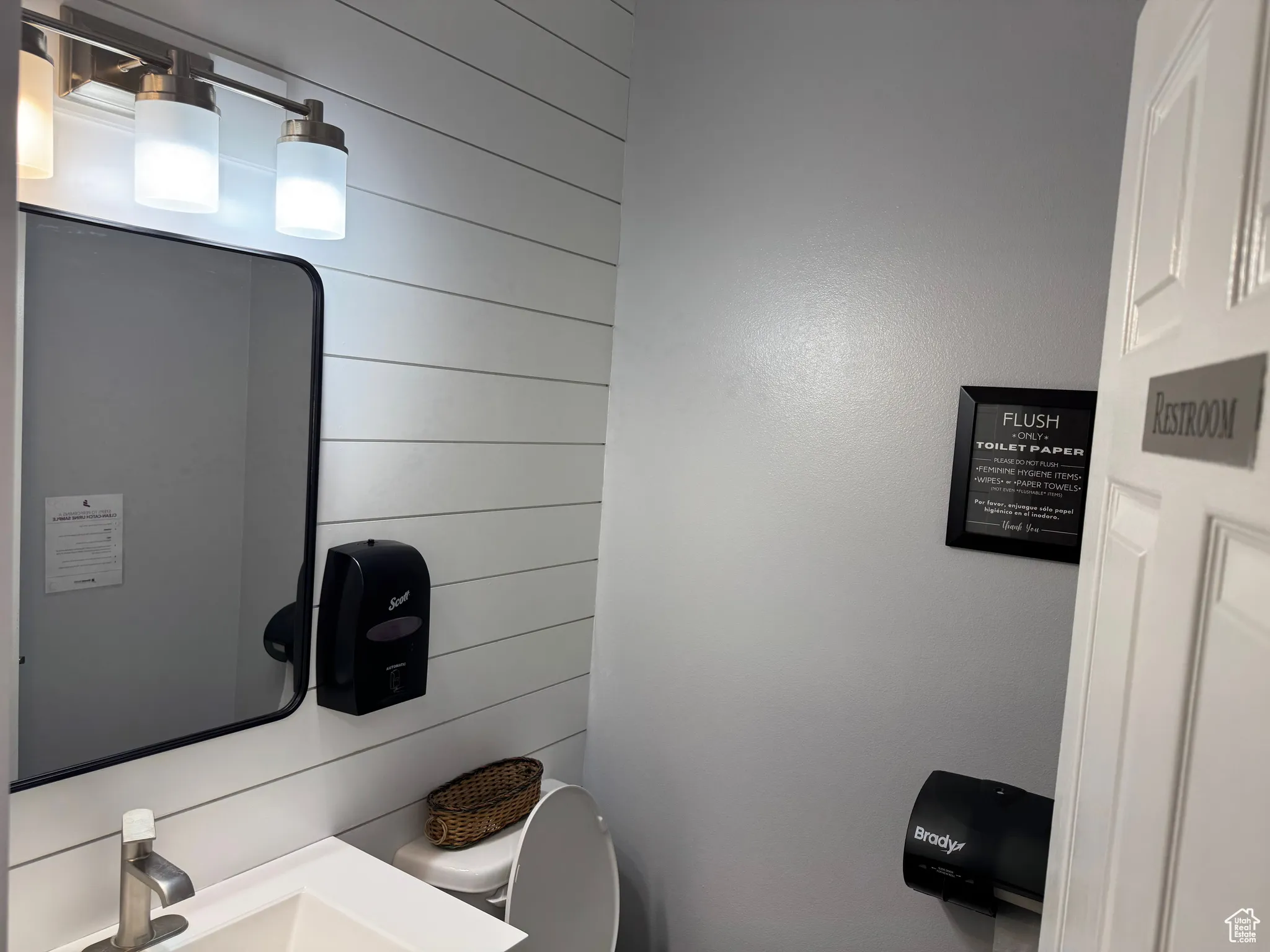 Bathroom with toilet and vanity