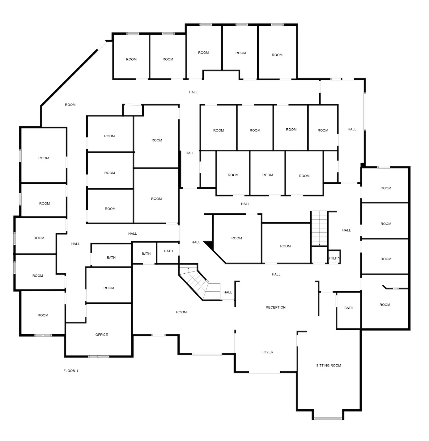 1st Floor: View of floor plan / room layout
