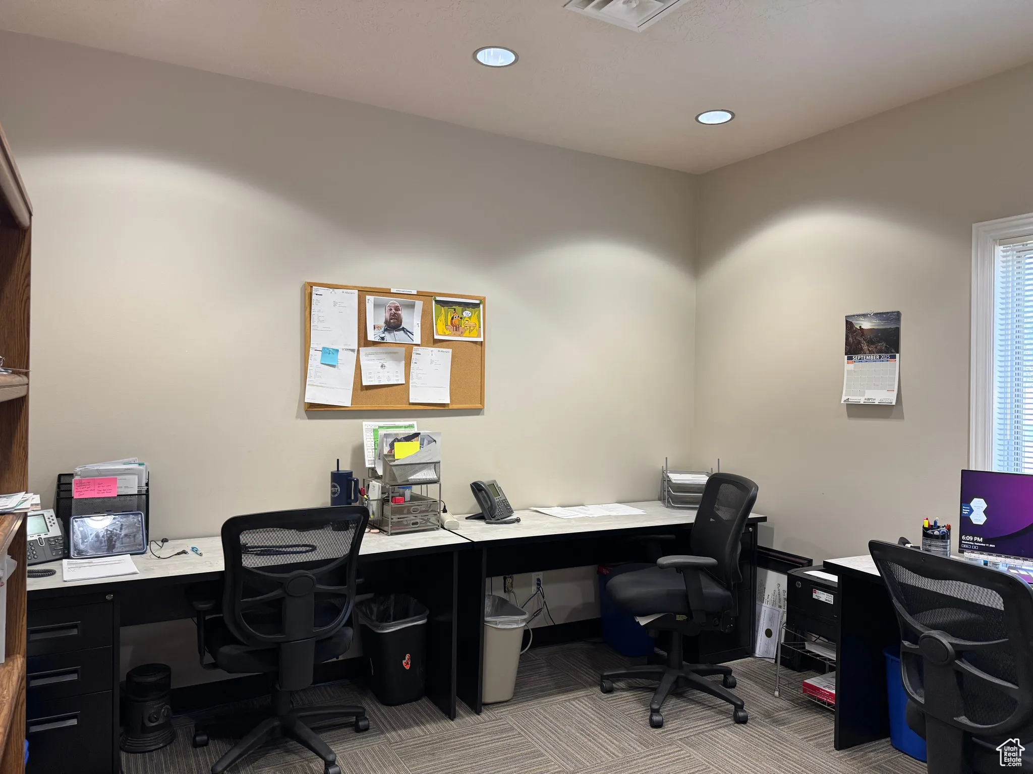 Physician Office area featuring light carpet and recessed lighting