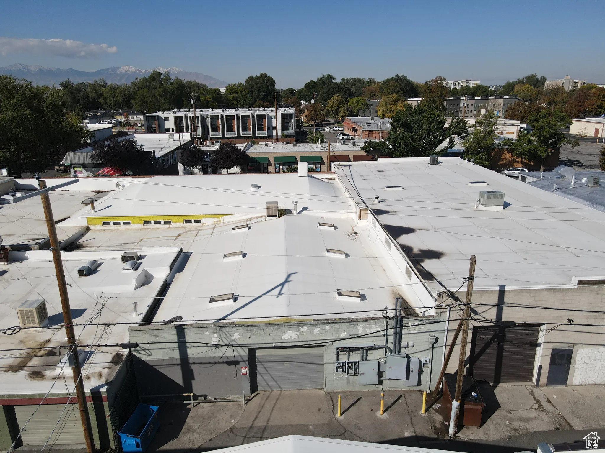 Exterior view of a rolled roof