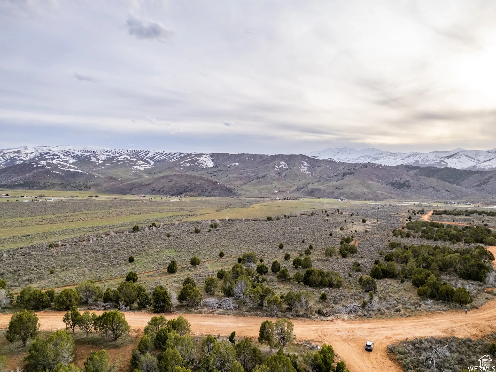 View of mountain background with rural landscape