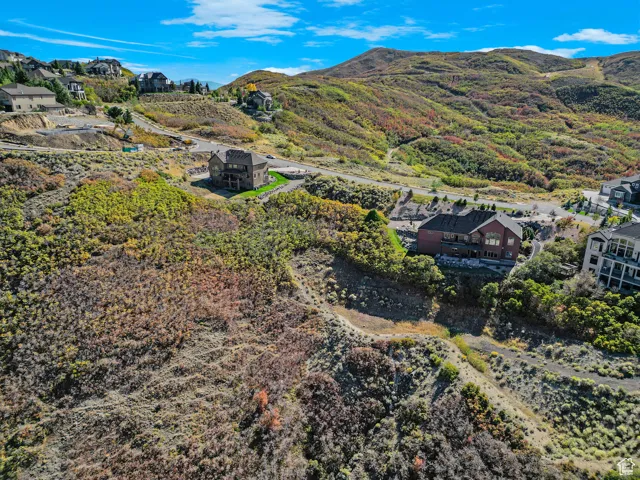 View of mountain background featuring nearby suburban area