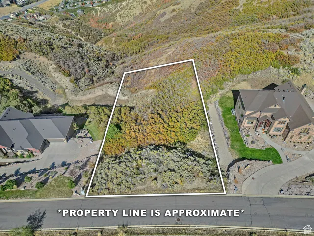 View of subject property with property parcel outlined (approximation)