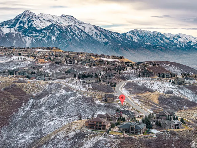 View of mountain background with nearby suburban area