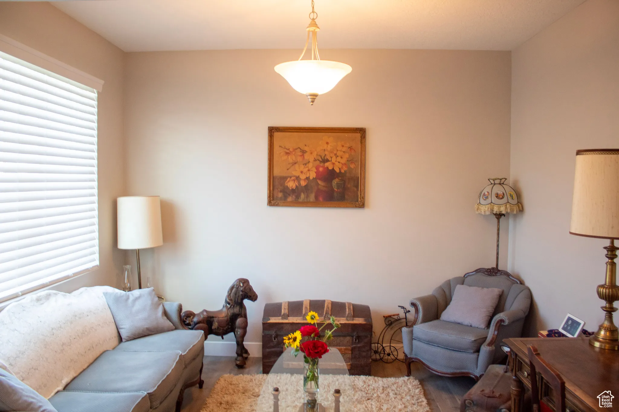 Living room featuring wood finished floors