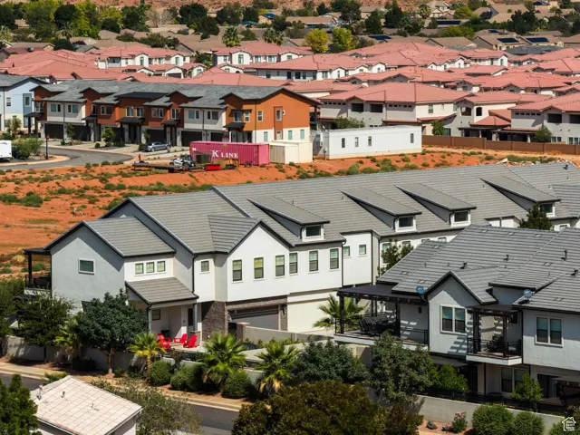 Aerial view of residential area