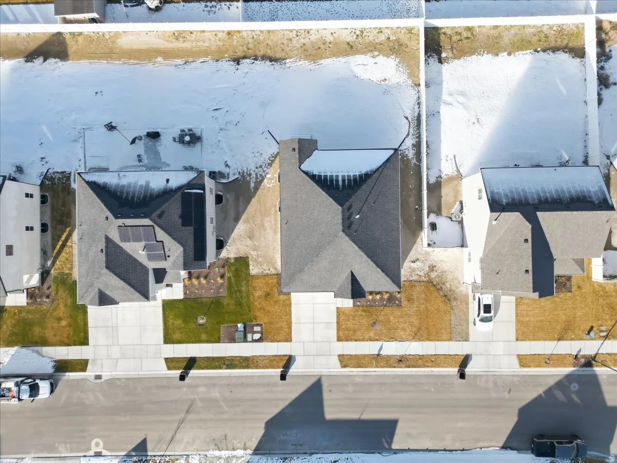 Aerial perspective of suburban area