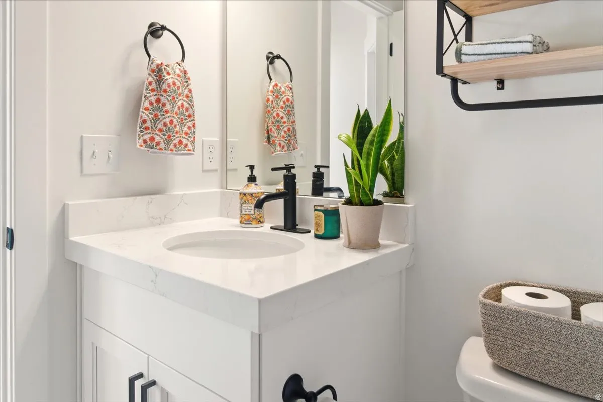 Half bathroom with vanity