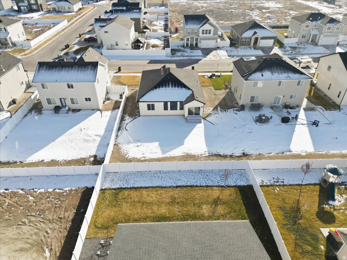 Aerial view of residential area