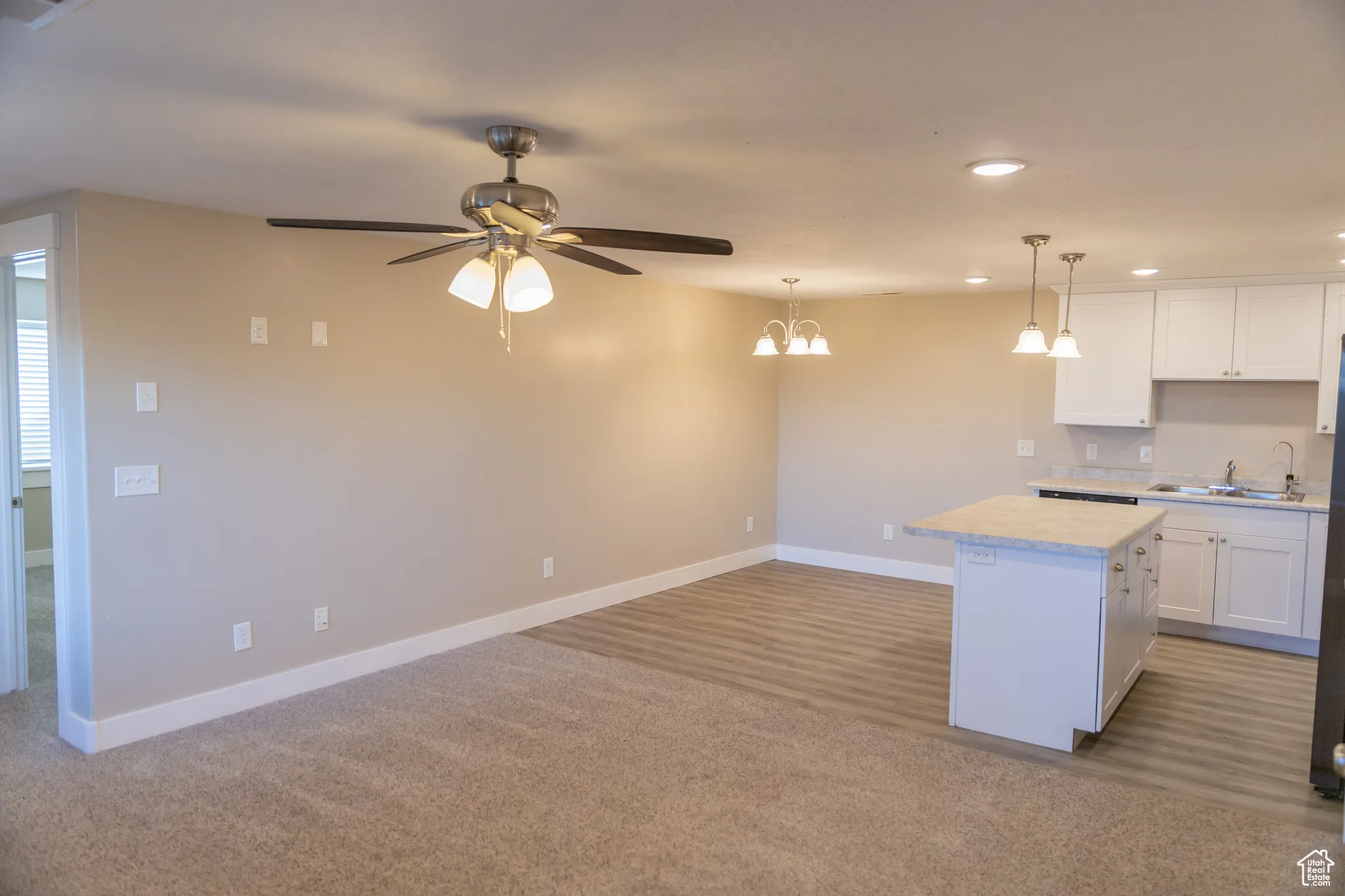 Basement apartment kitchen/dining/living area