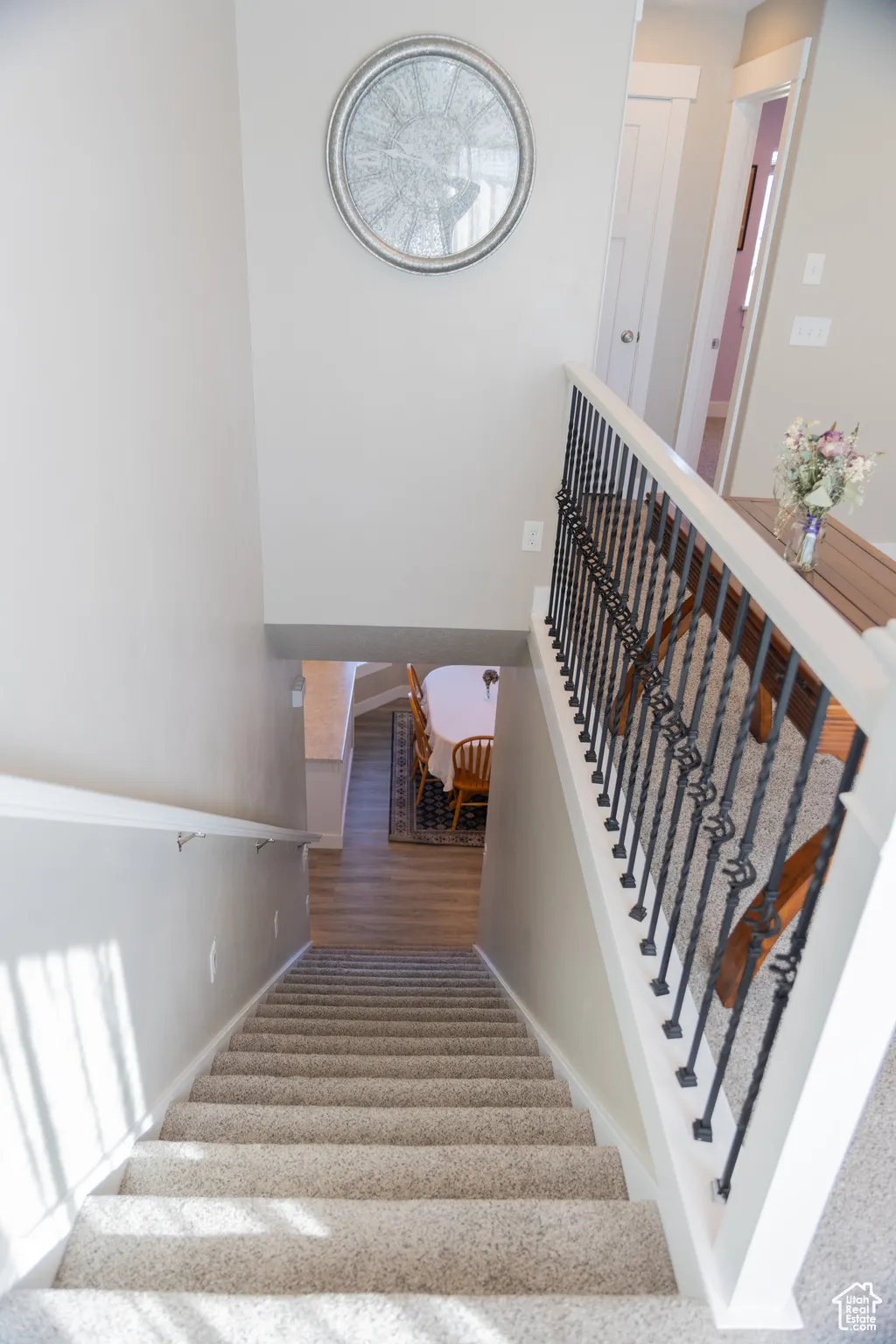 Stairs featuring baseboards