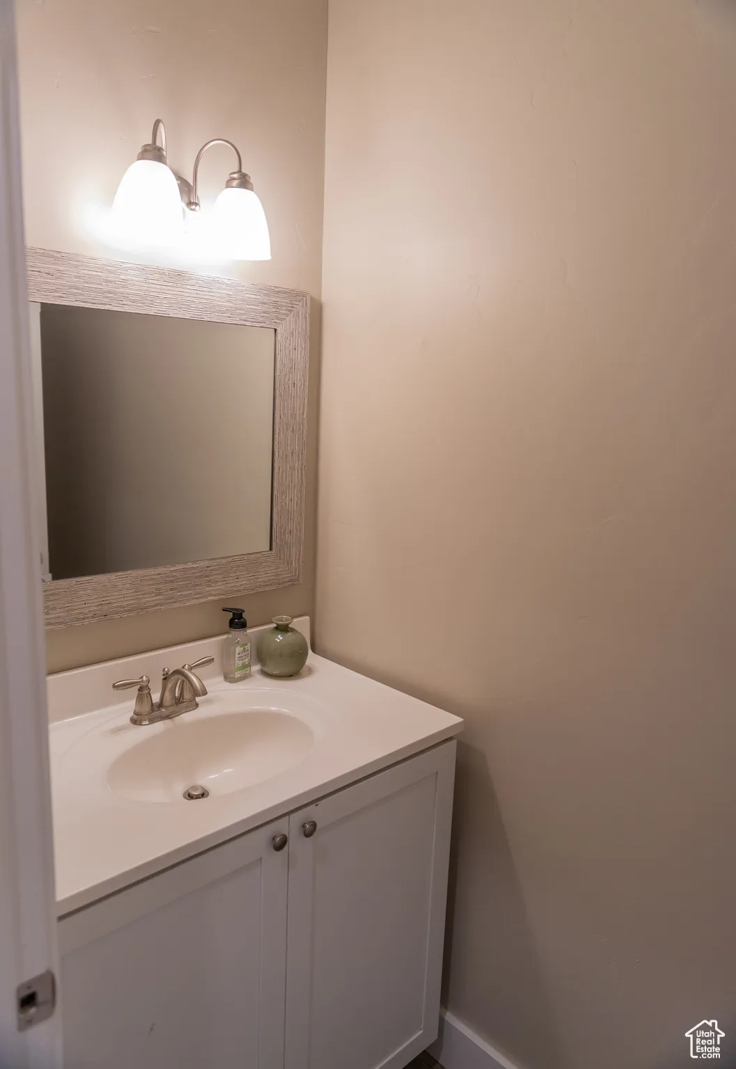 Half bathroom with vanity