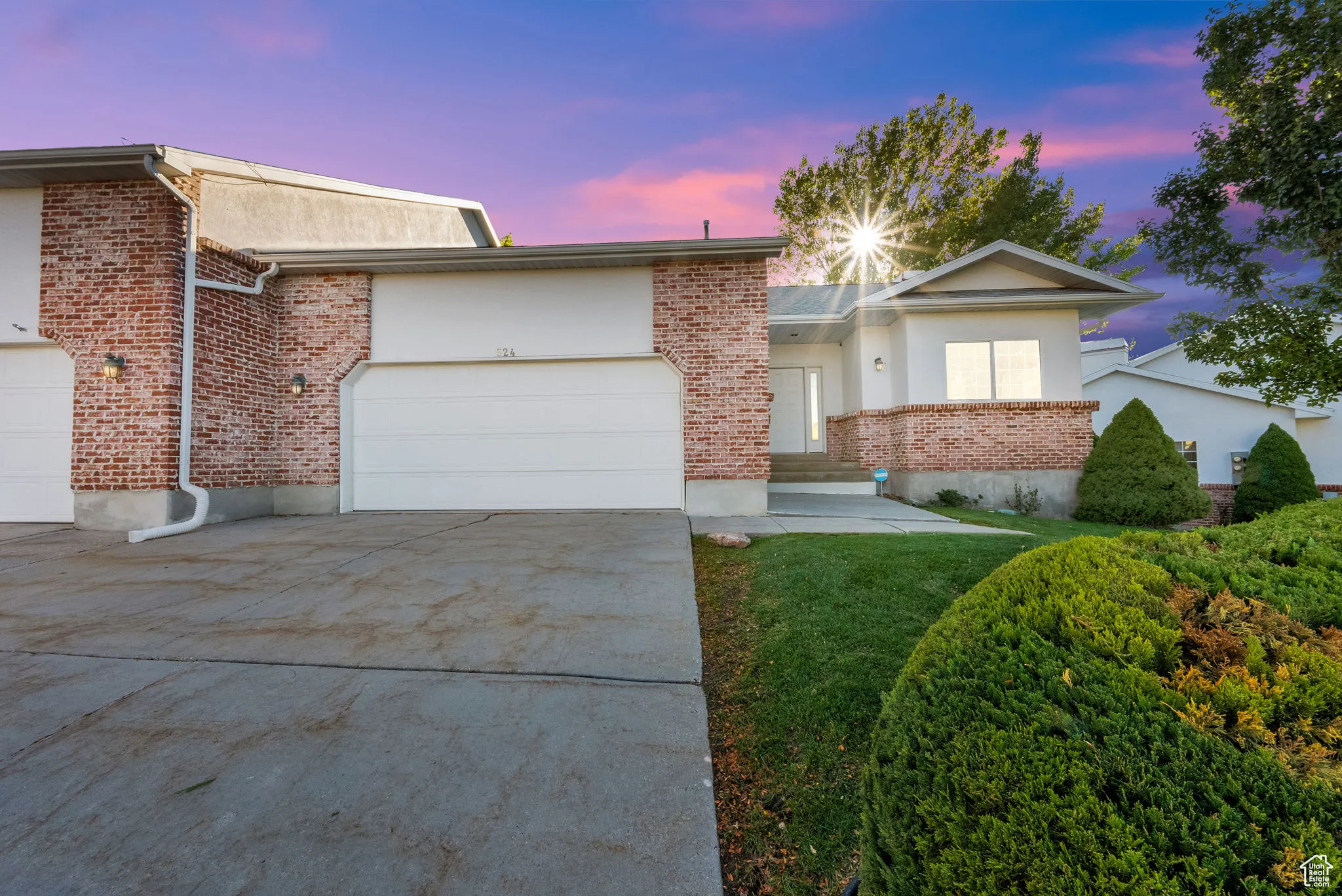 Driveway and garage.