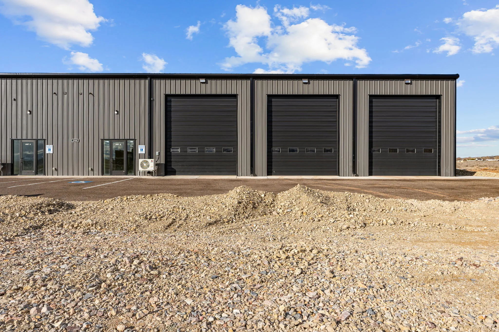 View of detached garage