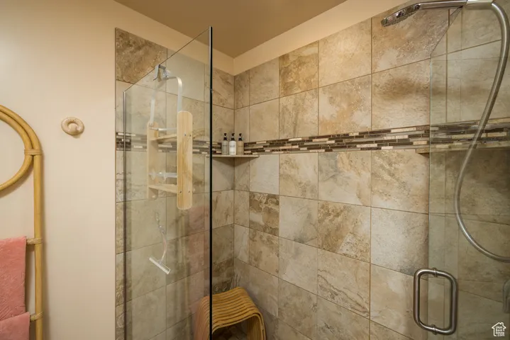 Bathroom with a shower stall