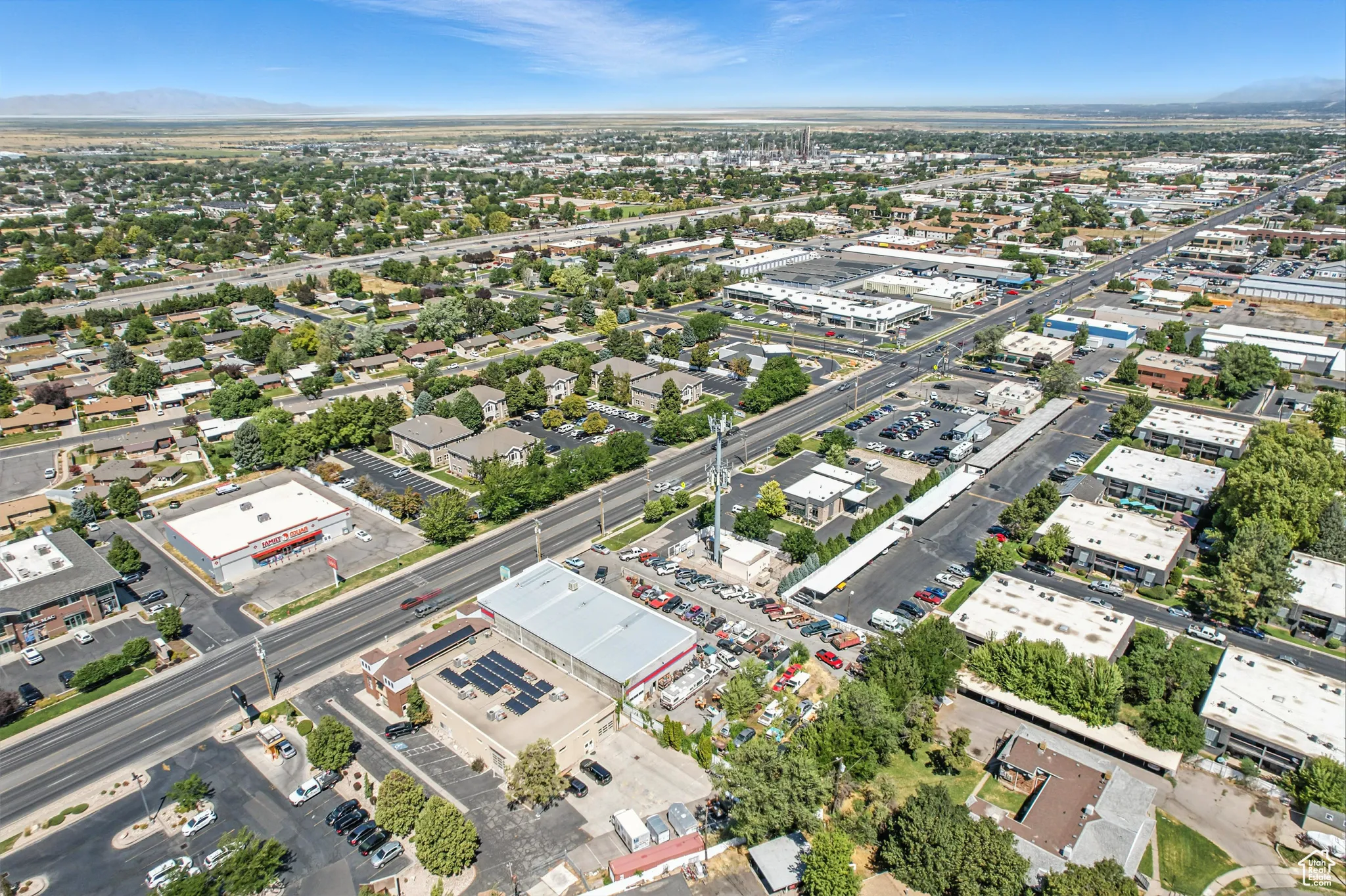 Bird's eye view of a mountain backdrop