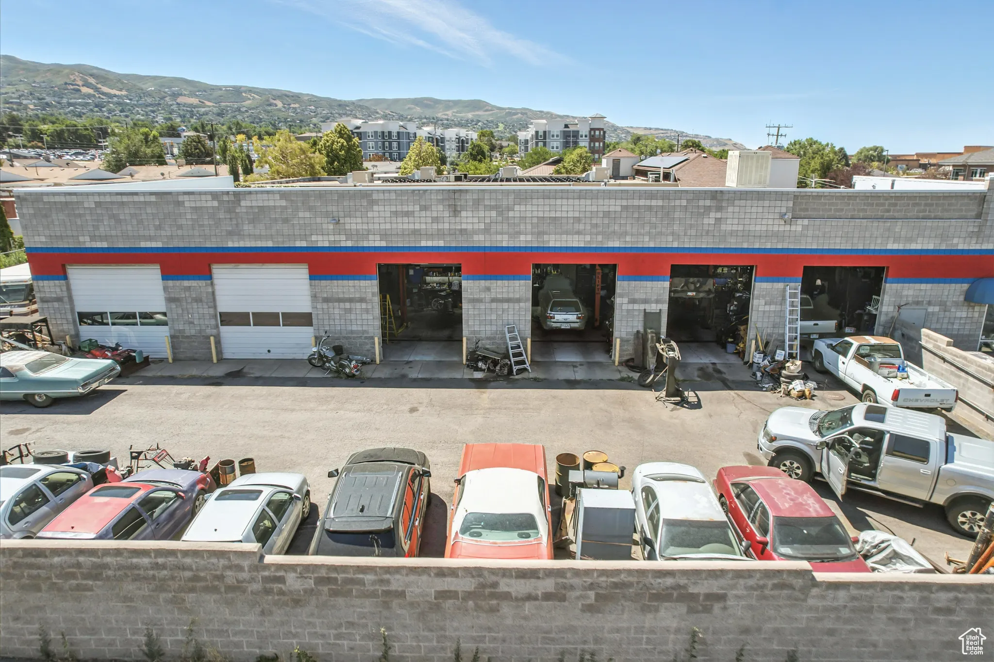 View of commercial location with a mountain view