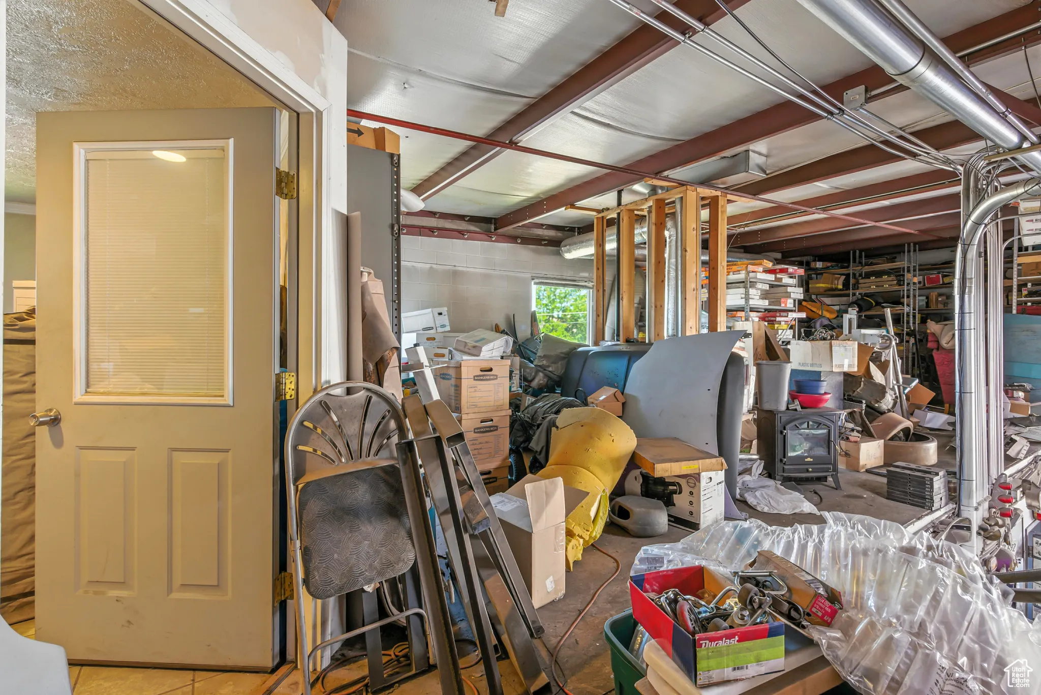 Below grade area featuring tile patterned flooring